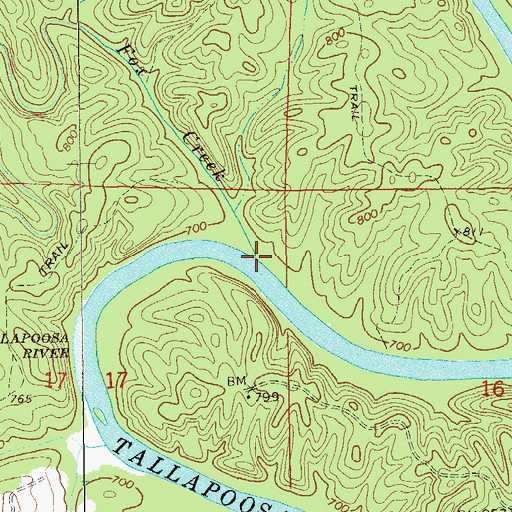 Topographic Map of Fox Creek, AL