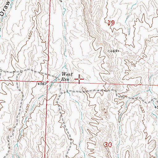Topographic Map of West Reservoir, WY