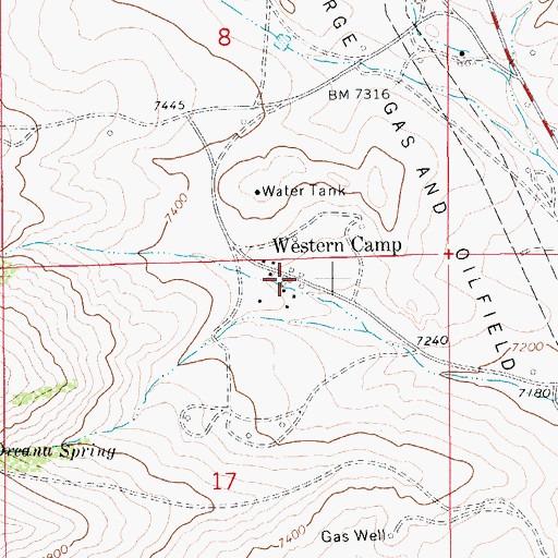 Topographic Map of Western Camp, WY