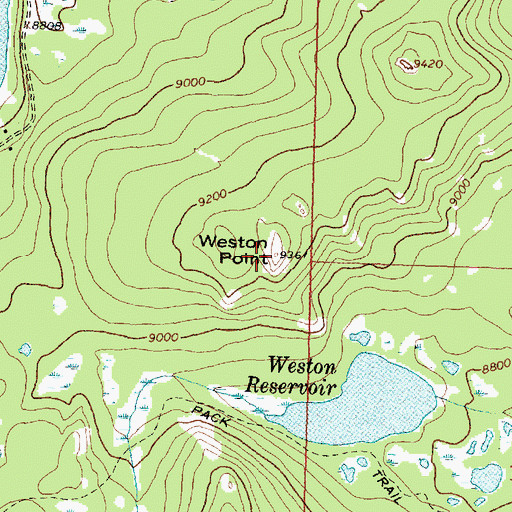 Topographic Map of Weston Point, WY