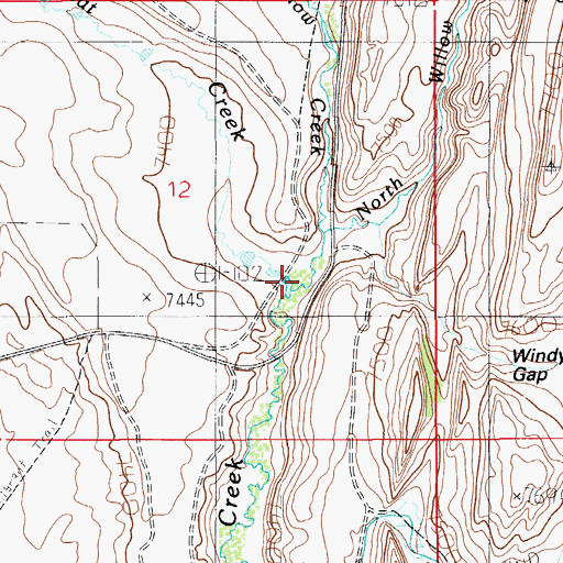 Topographic Map of Wheat Creek, WY
