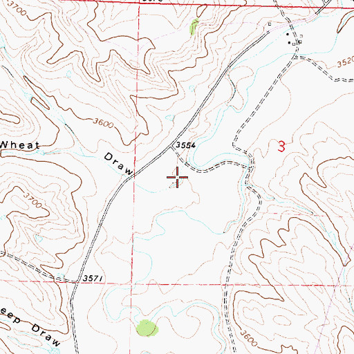 Topographic Map of Wheat Draw, WY