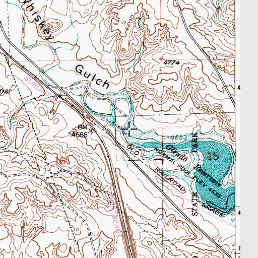 Topographic Map of Whiskey Gulch, WY