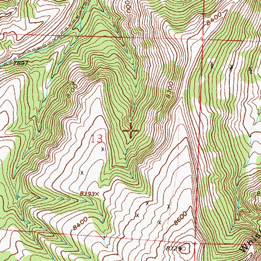 Topographic Map of Whiskey Peak, WY