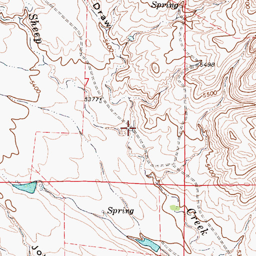 Topographic Map of Whitaker Draw, WY