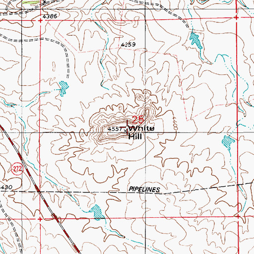 Topographic Map of White Hill, WY
