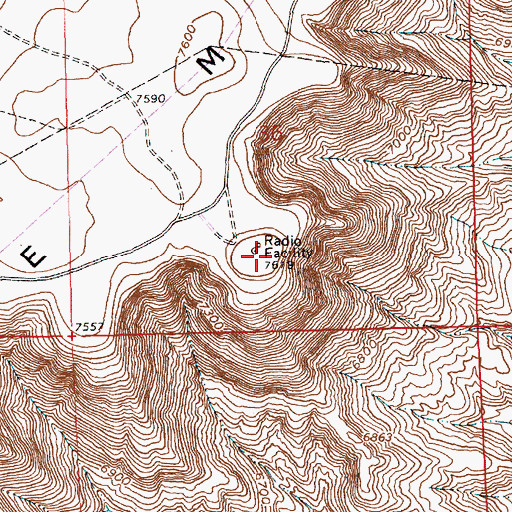 Topographic Map of White Mountain, WY