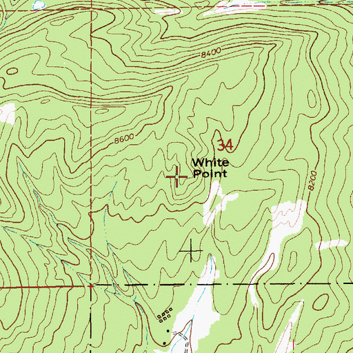 Topographic Map of White Point, WY
