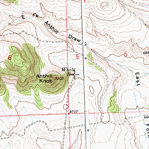 Topographic Map of White Reservoir, WY