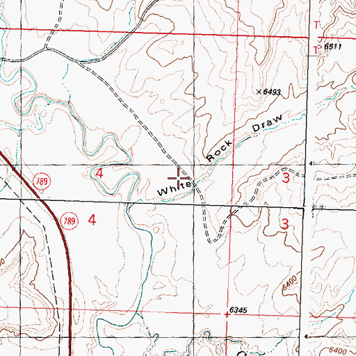 Topographic Map of White Rock Draw, WY