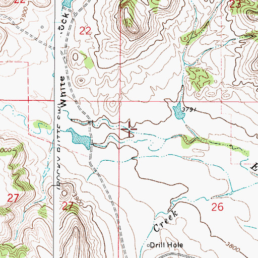 Topographic Map of White Rock Draw, WY