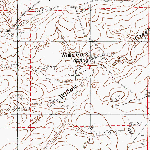 Topographic Map of White Rock Spring, WY