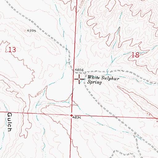 Topographic Map of White Sulphur Spring, WY