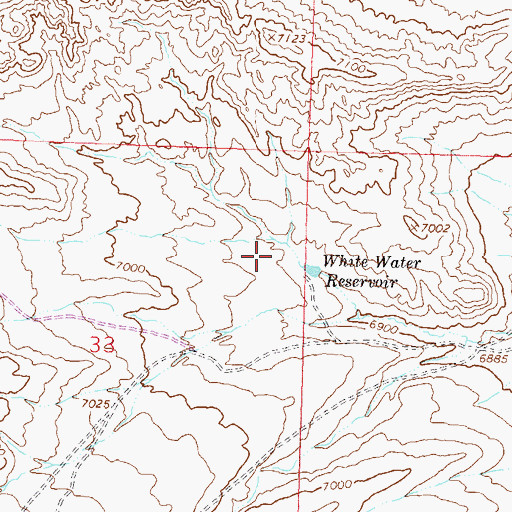 Topographic Map of White Water Reservoir, WY
