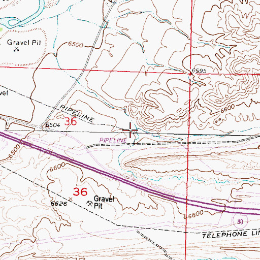 Topographic Map of Whitehorse Canyon, WY