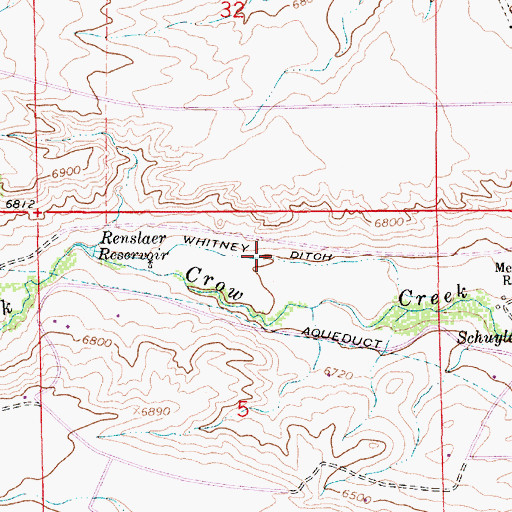 Topographic Map of Whitney Ditch, WY