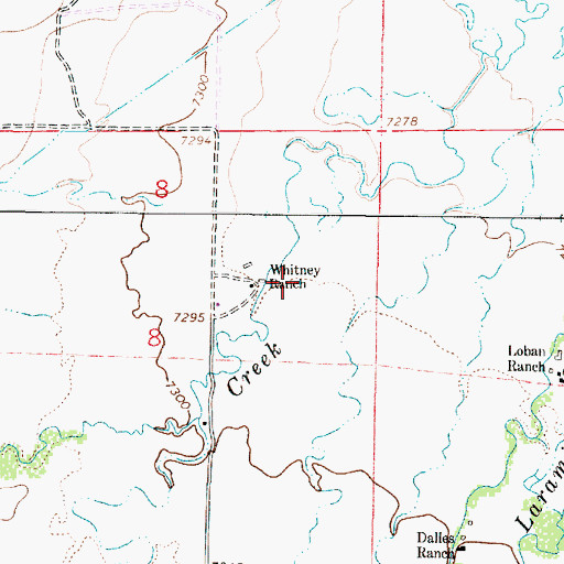 Topographic Map of Whitney Ranch, WY