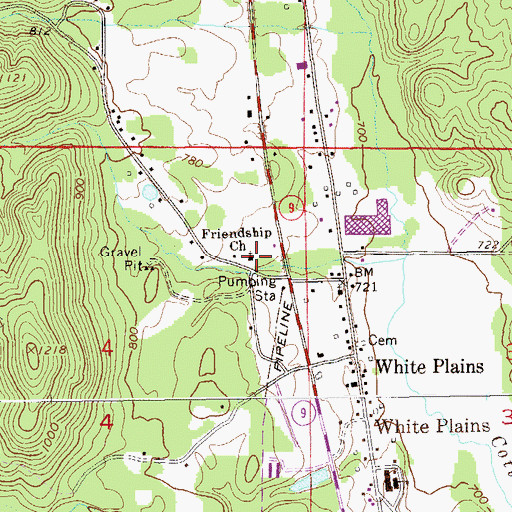 Topographic Map of Friendship Church, AL