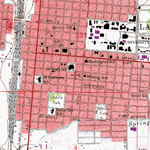 Topographic Map of Whiting School, WY