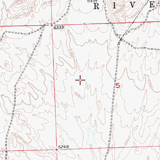 Topographic Map of Whitticker Draw, WY