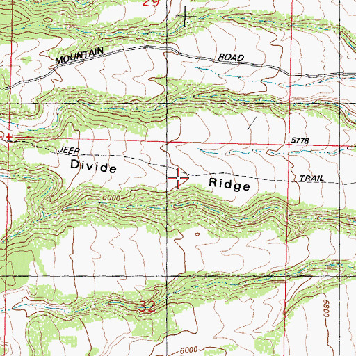 Topographic Map of Wide Divide Ridge, WY