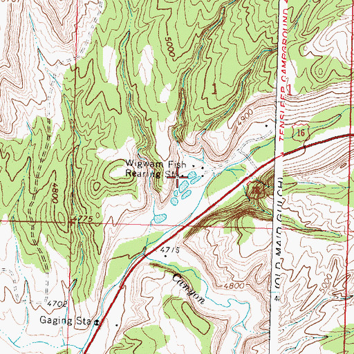 Topographic Map of Wigwam Fish Rearing Station, WY