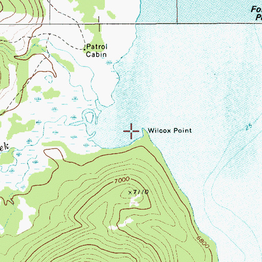 Topographic Map of Wilcox Point, WY