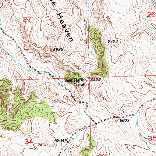 Topographic Map of Wild Horse Corral, WY