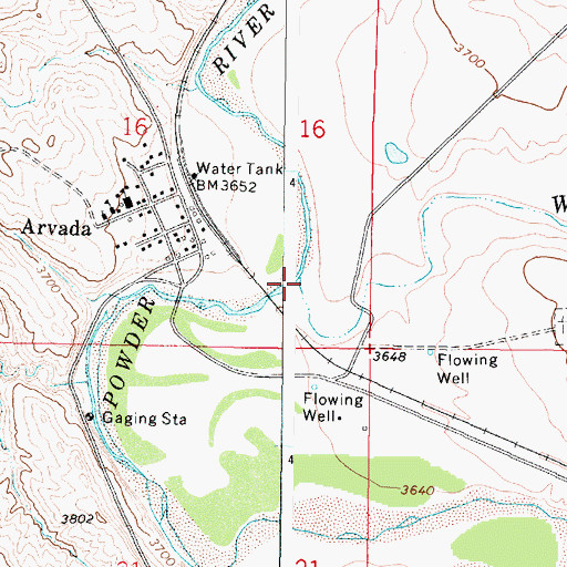 Topographic Map of Wild Horse Creek, WY