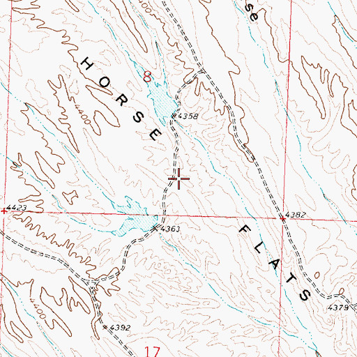 Topographic Map of Wild Horse Flats, WY