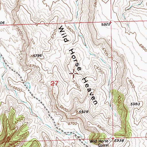 Topographic Map of Wild Horse Heaven, WY