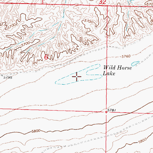 Topographic Map of Wild Horse Lake, WY