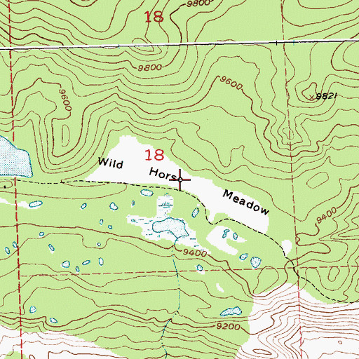 Topographic Map of Wild Horse Meadow, WY