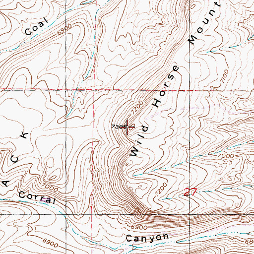 Topographic Map of Wild Horse Mountain, WY