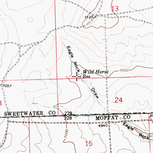 Topographic Map of Wild Horse Reservoir, WY