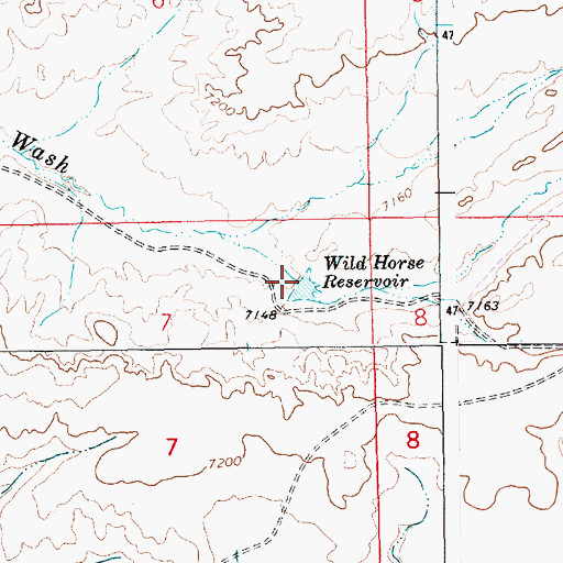 Topographic Map of Wild Horse Reservoir, WY