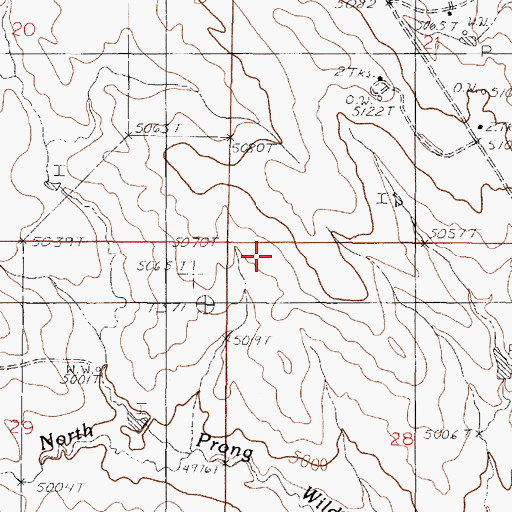 Topographic Map of Wild Horse Slope, WY