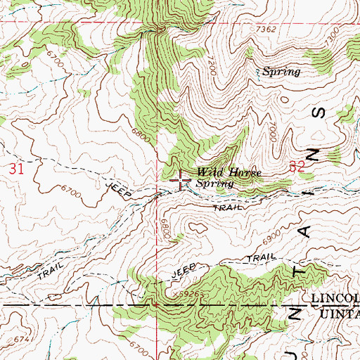 Topographic Map of Wild Horse Spring, WY