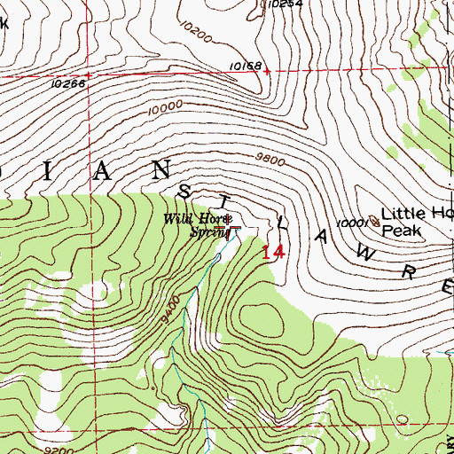 Topographic Map of Wild Horse Spring, WY