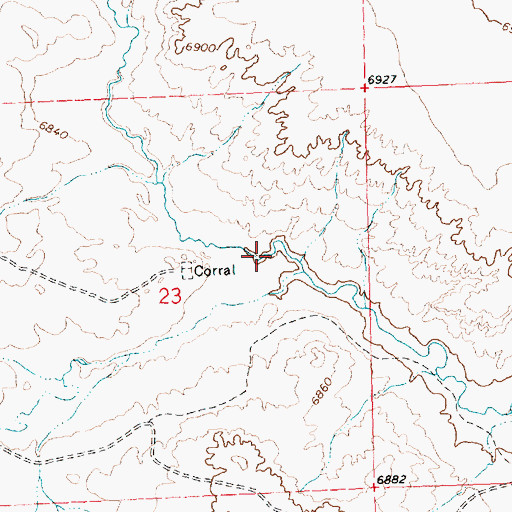 Topographic Map of Wild Rose Draw, WY