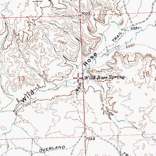 Topographic Map of Wild Rose Spring, WY