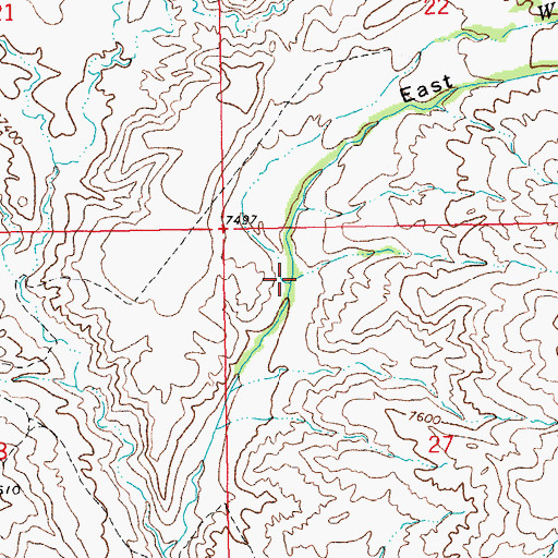 Topographic Map of Wildcat Creek, WY