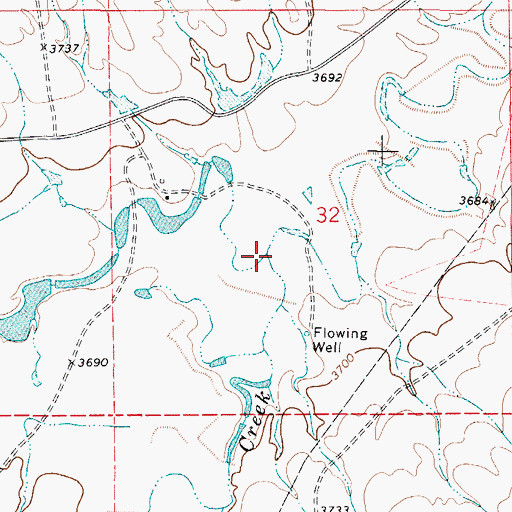 Topographic Map of Wildcat Creek, WY