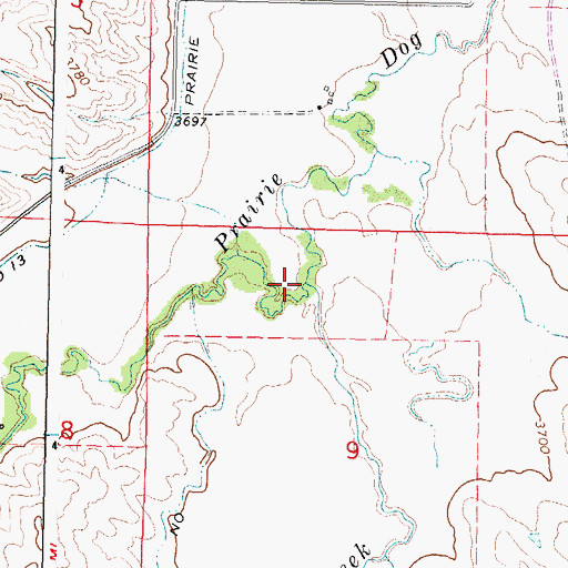 Topographic Map of Wildcat Creek, WY