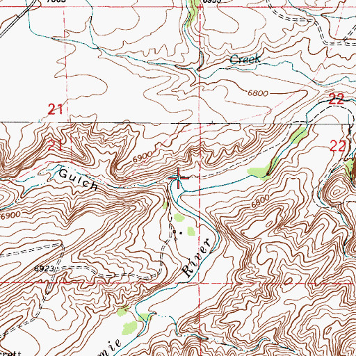 Topographic Map of Wildcat Gulch, WY