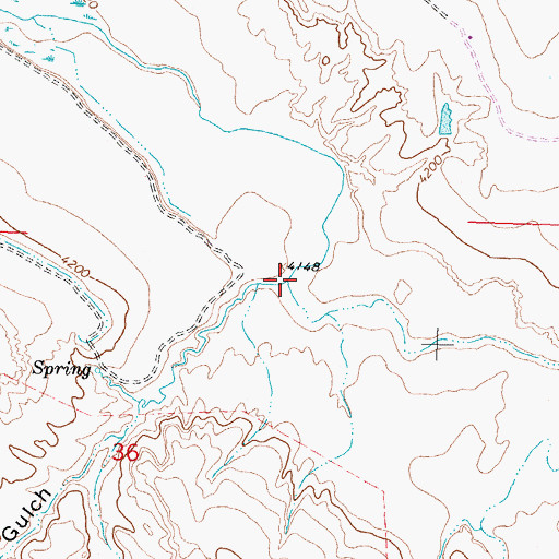 Topographic Map of Wildcat Gulch, WY