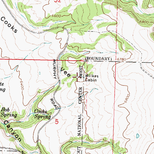 Topographic Map of Wilkes Cabin, WY