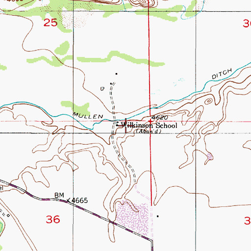 Topographic Map of Wilkinson School, WY