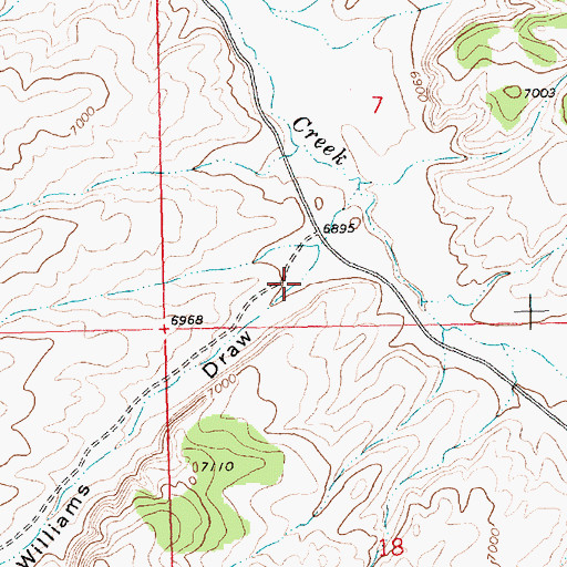 Topographic Map of Williams Draw, WY