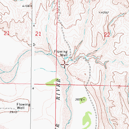 Topographic Map of Williams Draw, WY